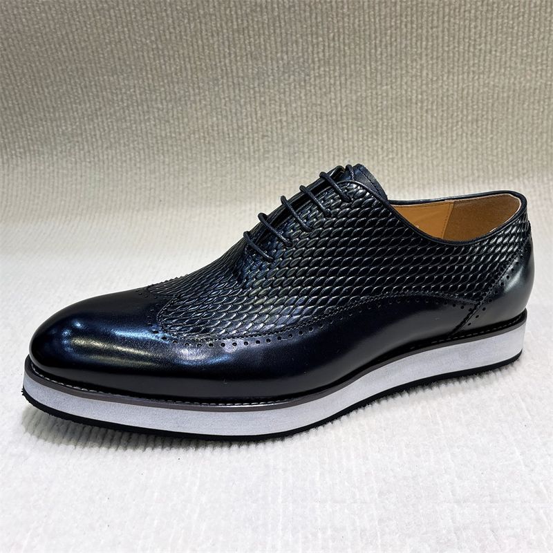 New Arrival Men's Dress Shoes Oxfords Premium Quality Real Leather Handmade Casual Spring Lace Sports Design