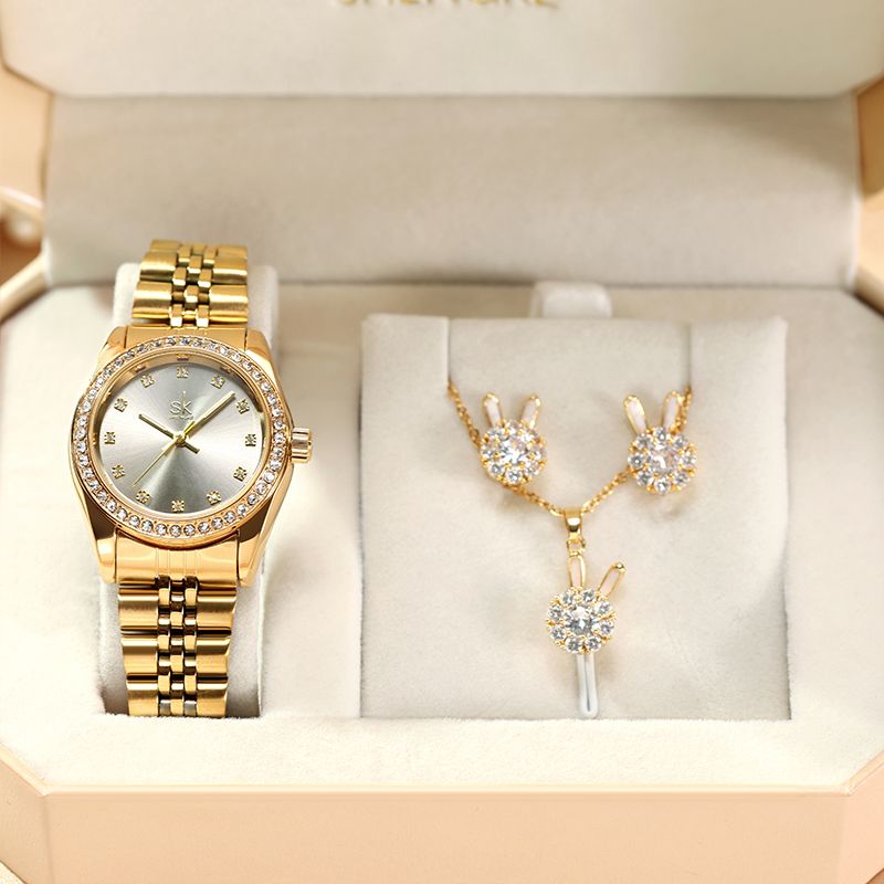 Women Watch Jewelry Gift Box - Fashion Luxury Ladies Watch Set for Women Gift Set