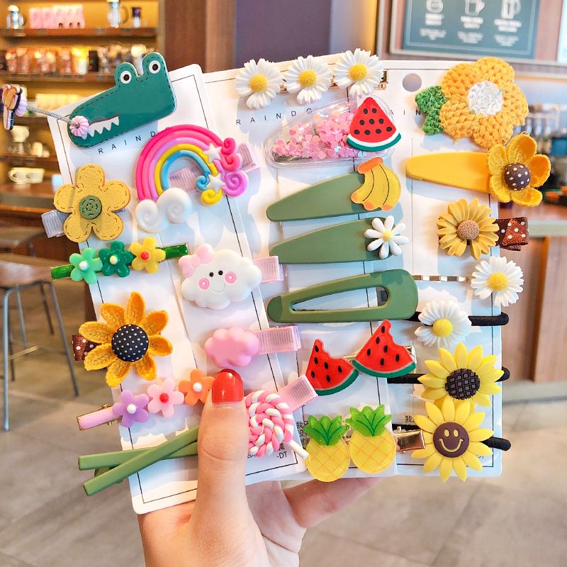 8/20/24pcs Plastic Kids Flowers Hair Clip Sets Hair Accessories for Children