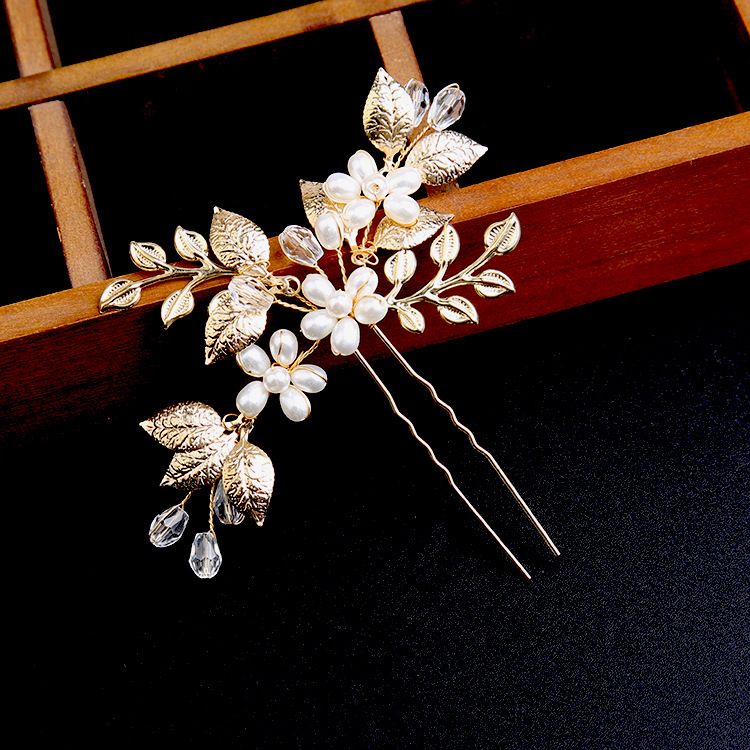 Women's Korean Style Silver &amp; Gold Bridal Flower Hair Comb Rhinestone Crystal Hair Clips for Wedding &amp; Anniversary Gifting