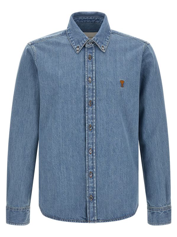 Ami Paris Ami De Coeur Denim Shirt