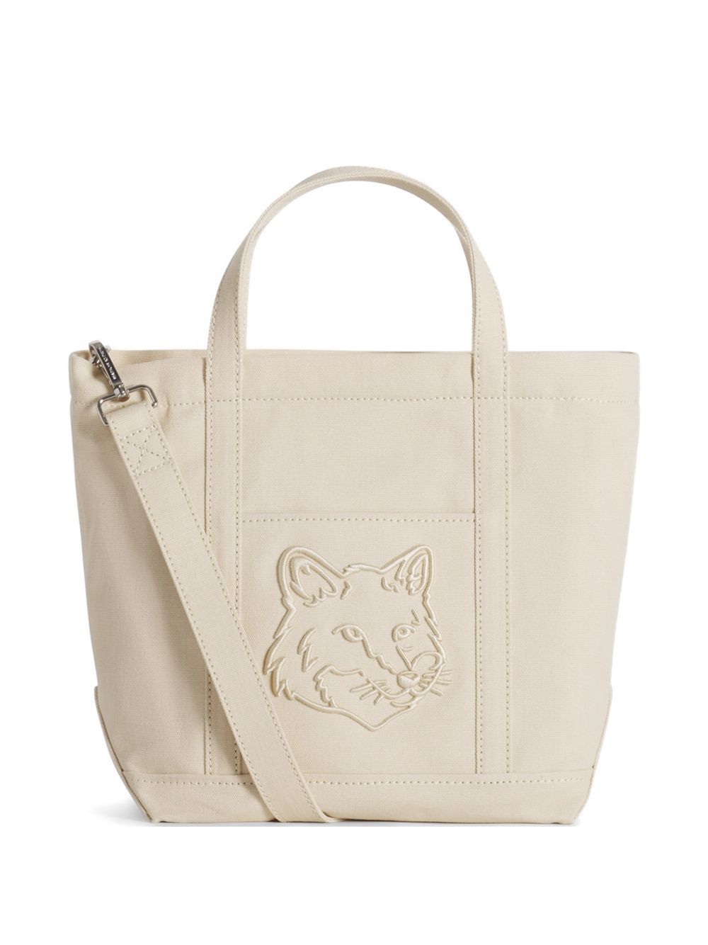 Maison KitsunÃ© Fox Head small canvas tote