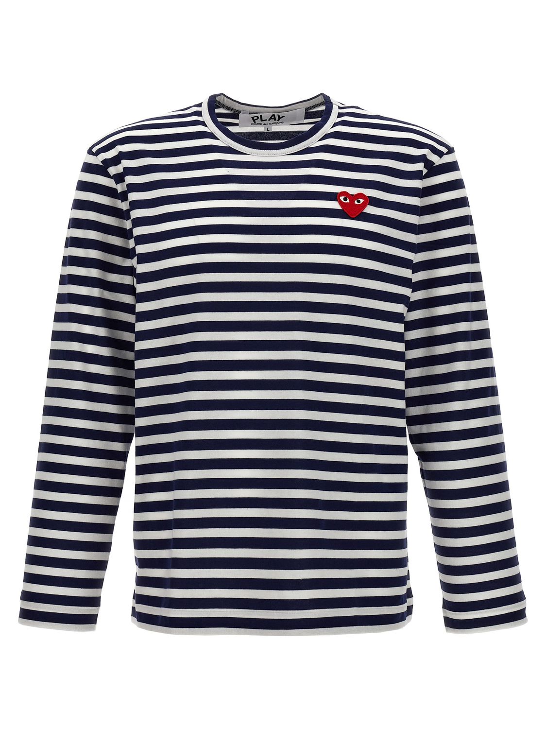 Comme Des Garçons Play Logo Patch Stripes T-shirt