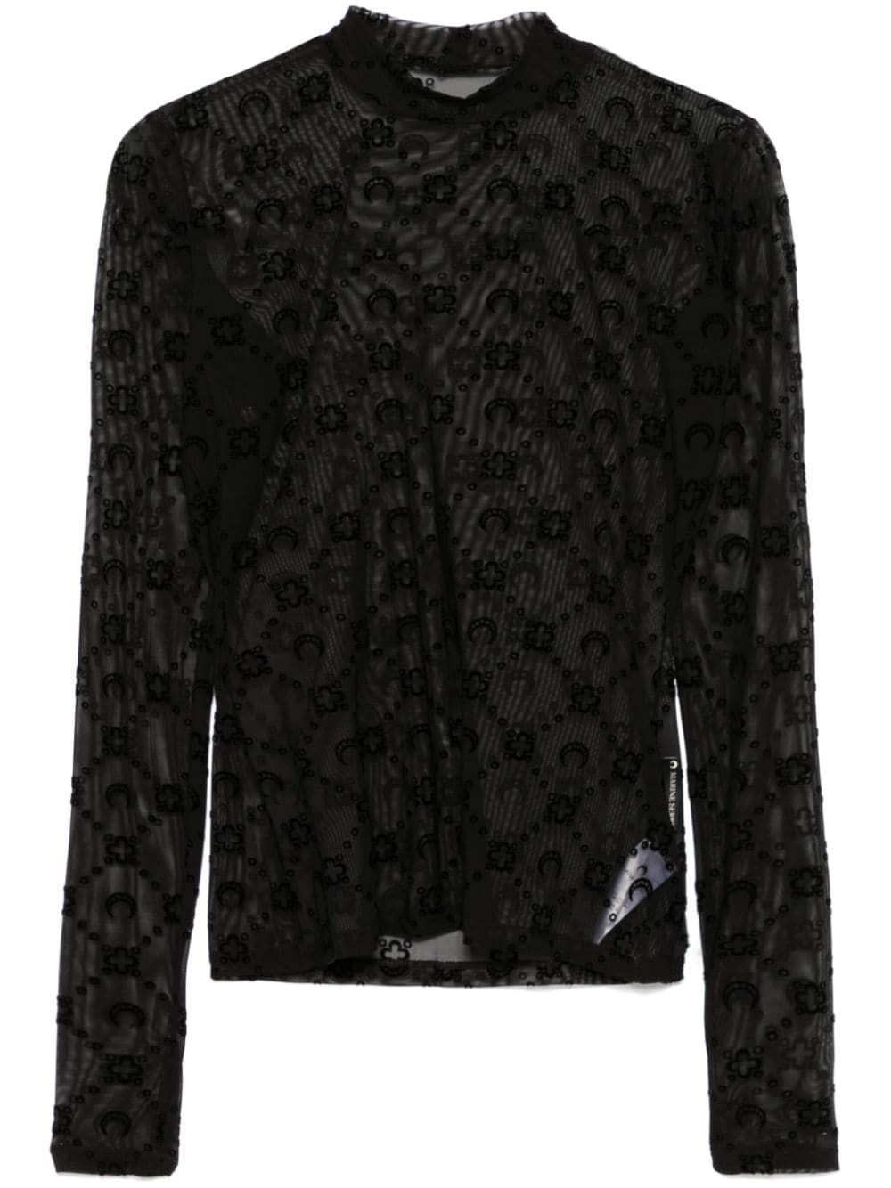 Marine Serre Moonogram mesh flock top
