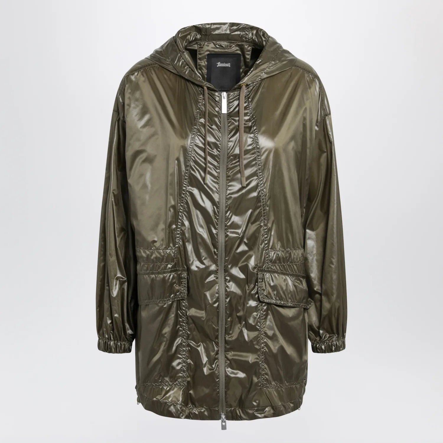 Herno Laminar Olive green shiny nylon parka