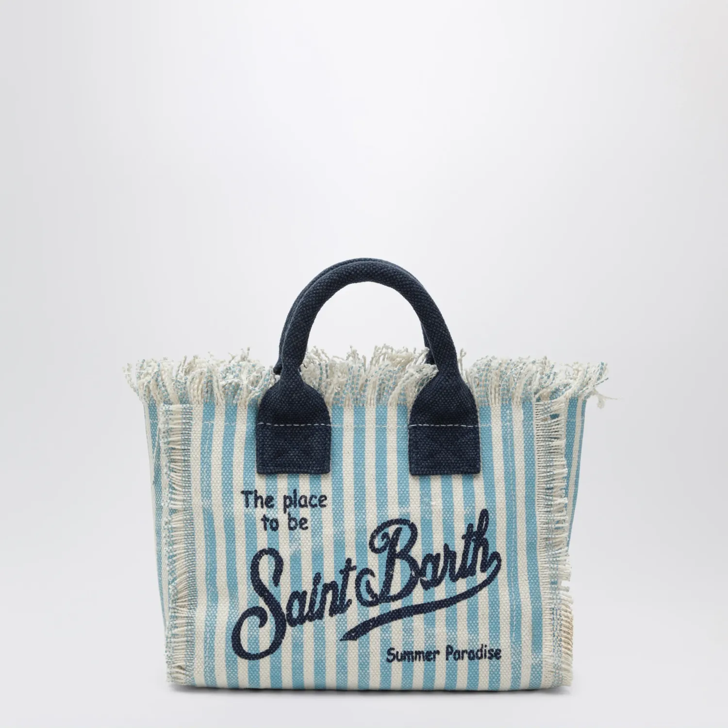MC2 Saint Barth Colette striped white/light blue bag