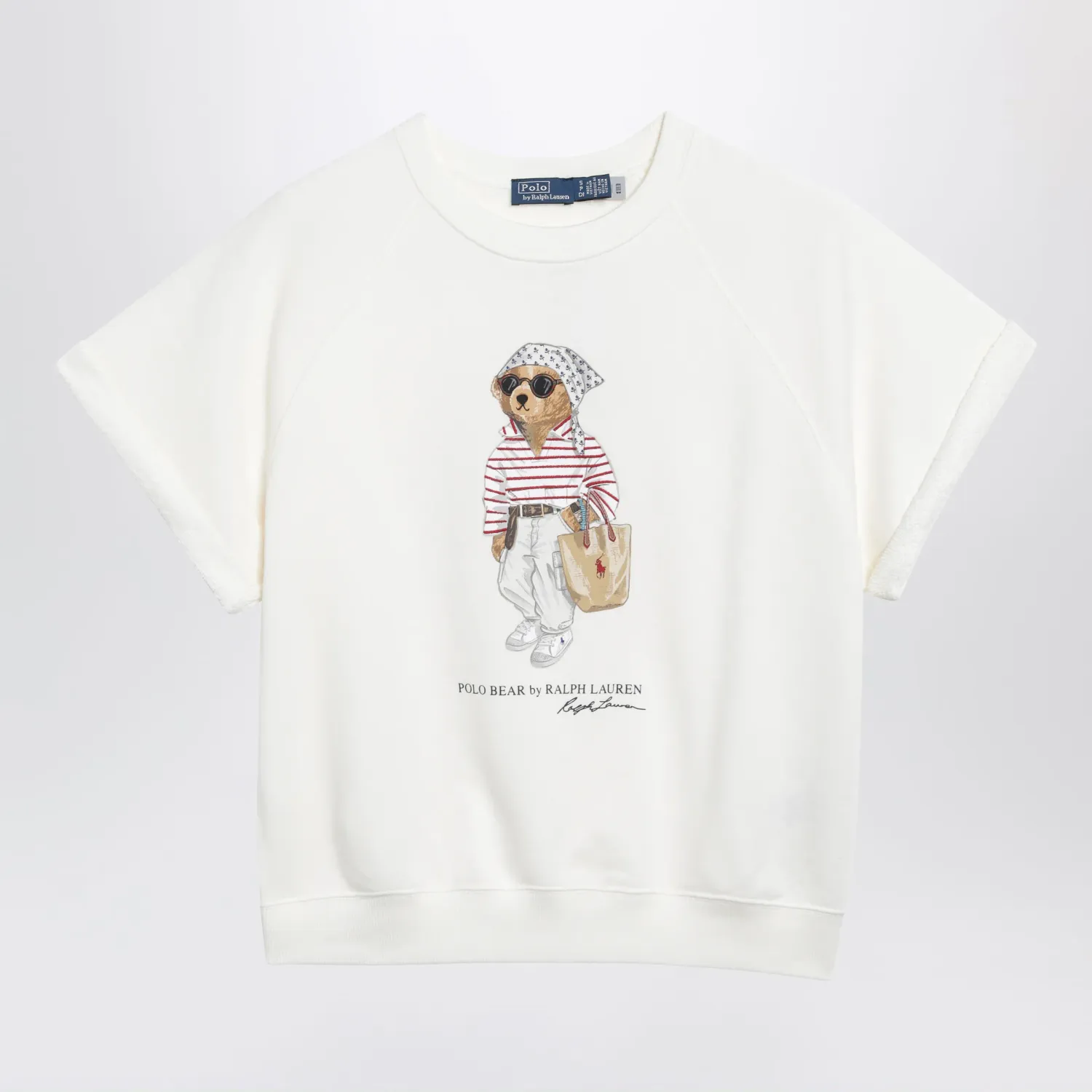 Polo Ralph Lauren Ivory Polo Bear short-sleeve cotton sweatshirt