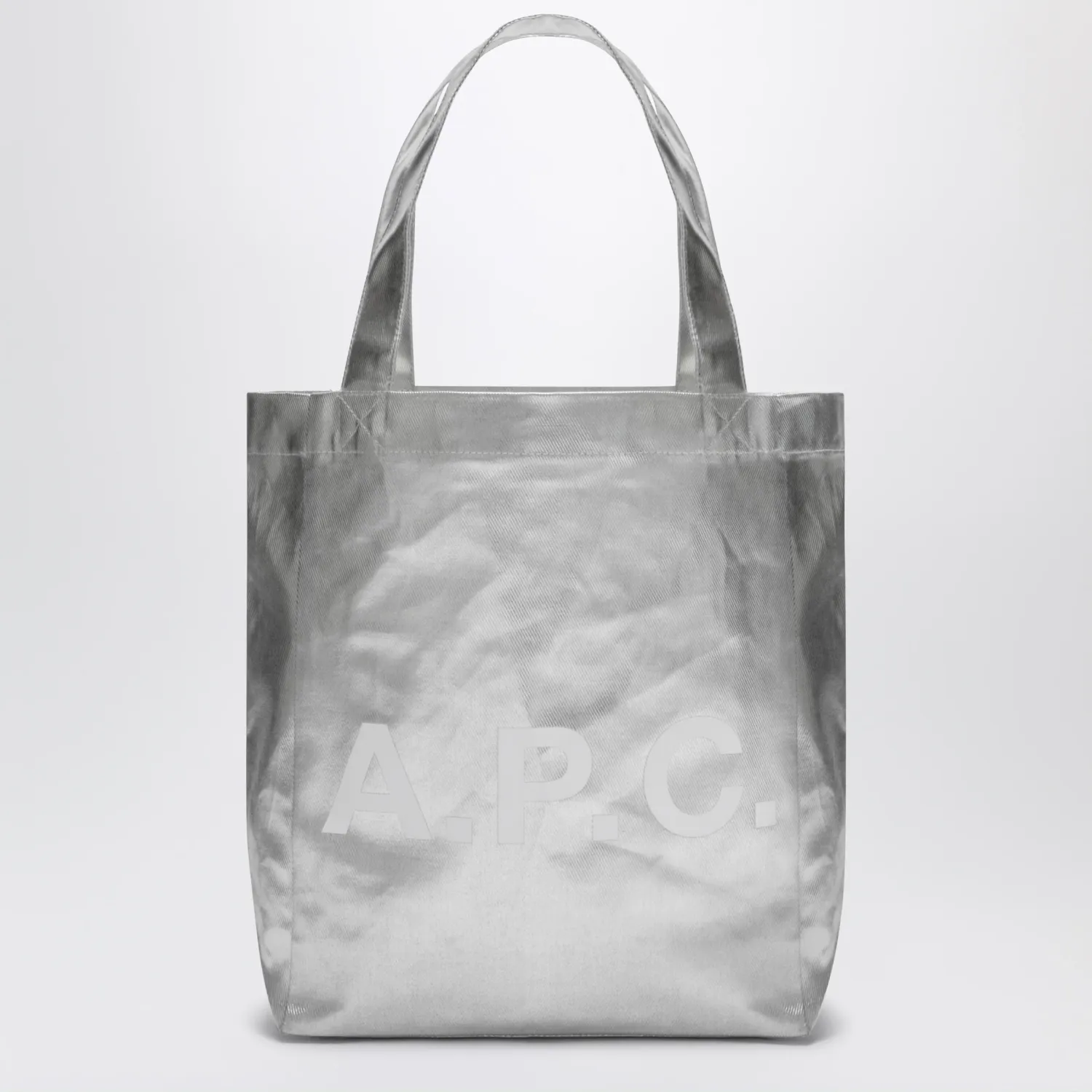 A.P.C. Small Lou metallic silver tote bag