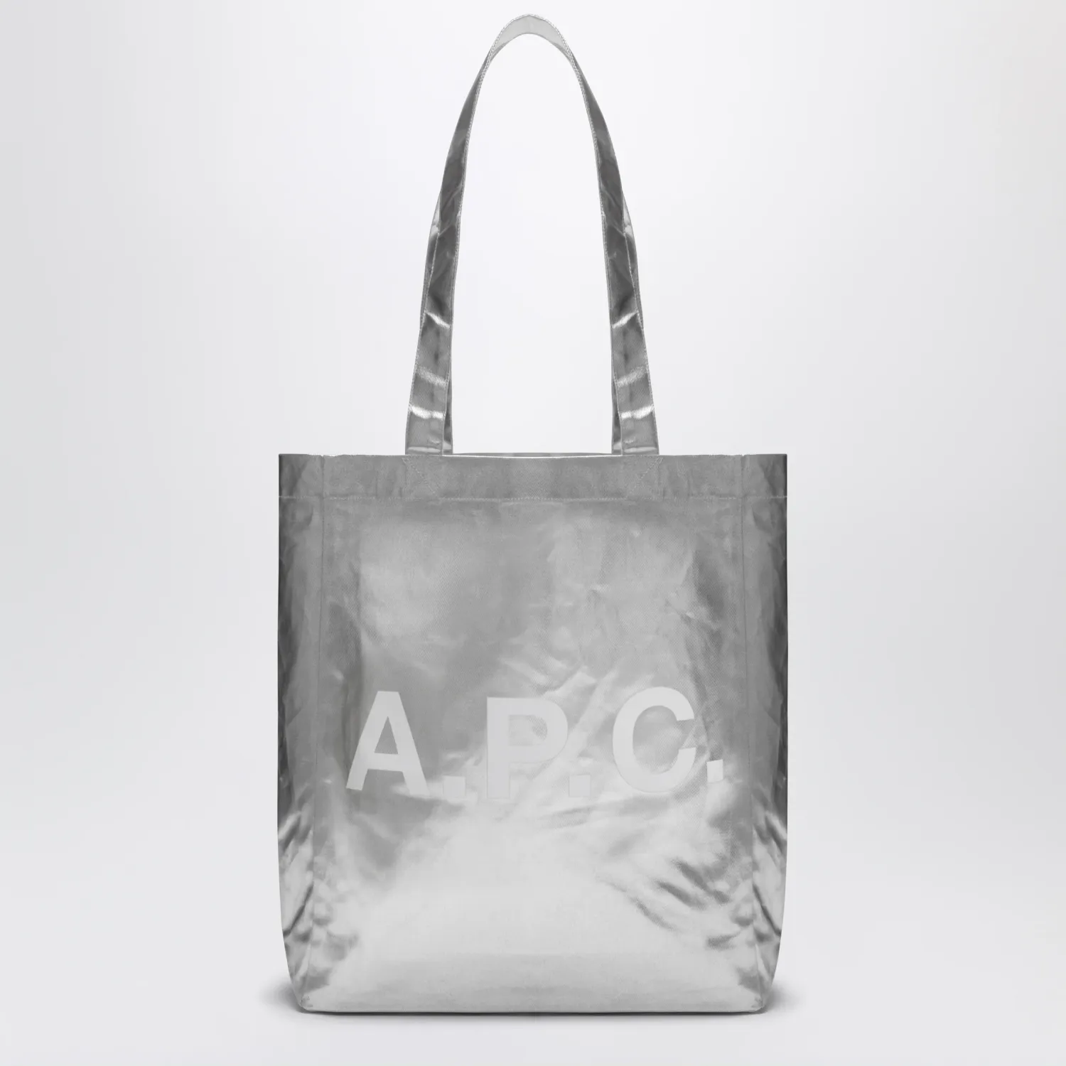 A.P.C. Lou metallic silver tote bag