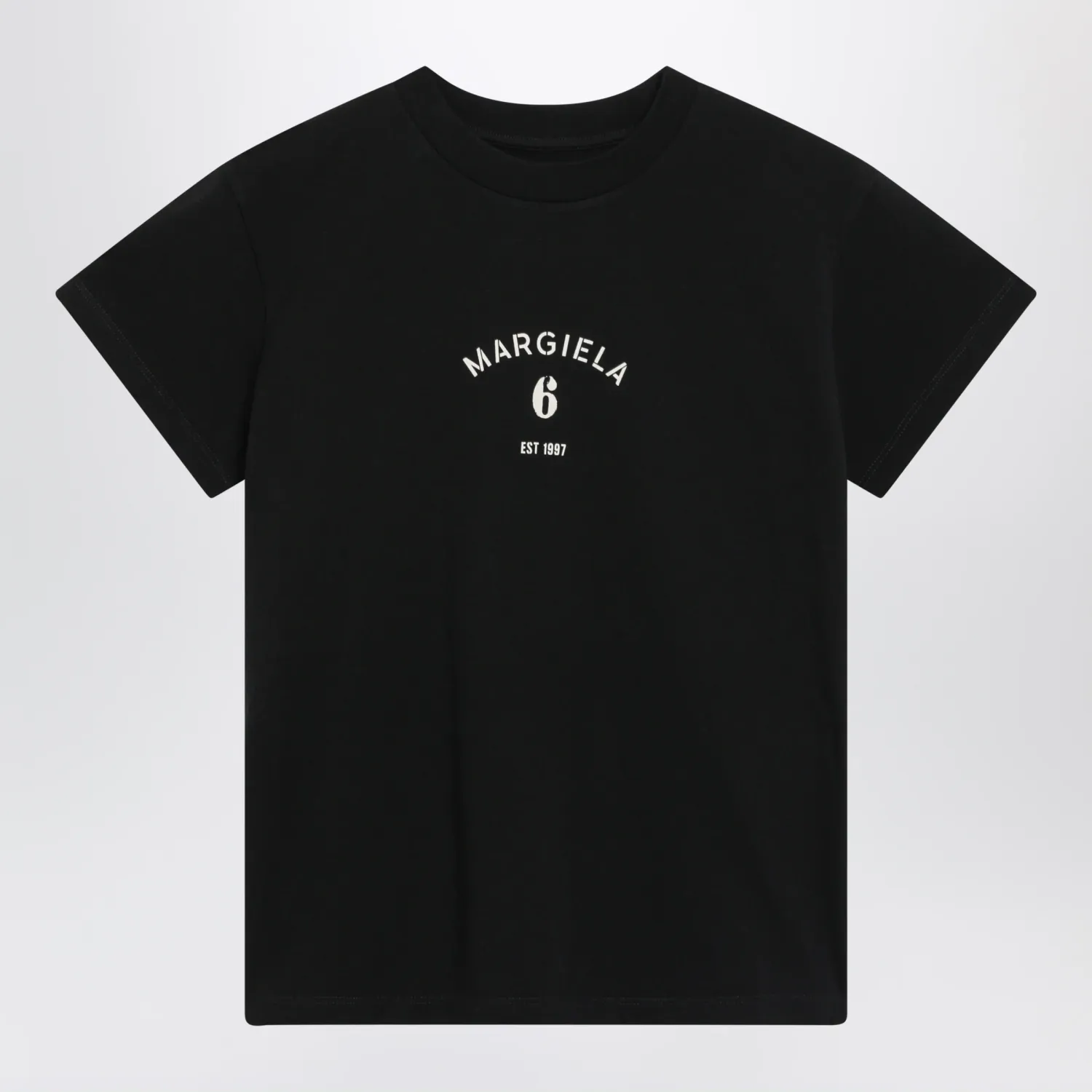 MM6 Maison Margiela Black T-shirt with logo print