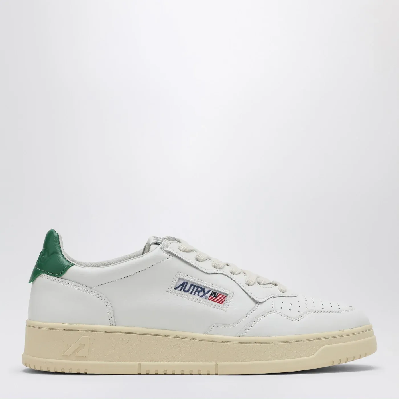 AUTRY White/green Medalist Sneakers