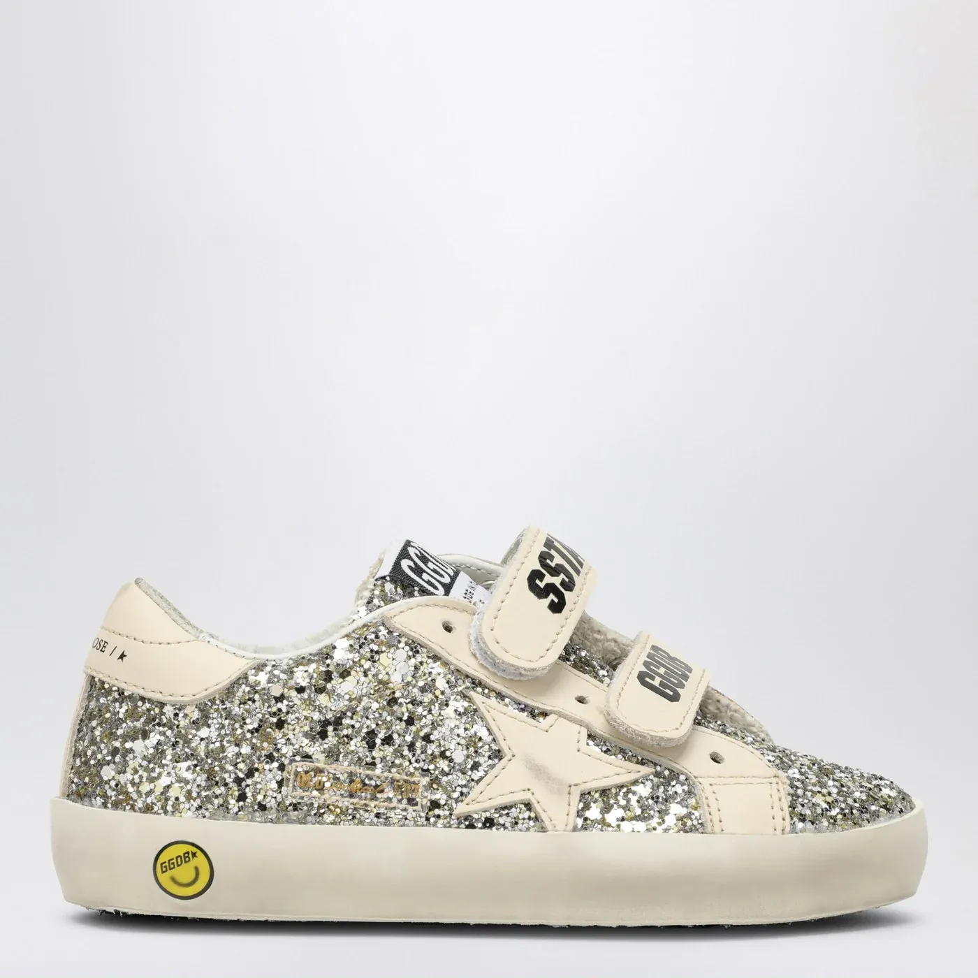 Golden Goose Old School Sneakers in platinum/cream glitter