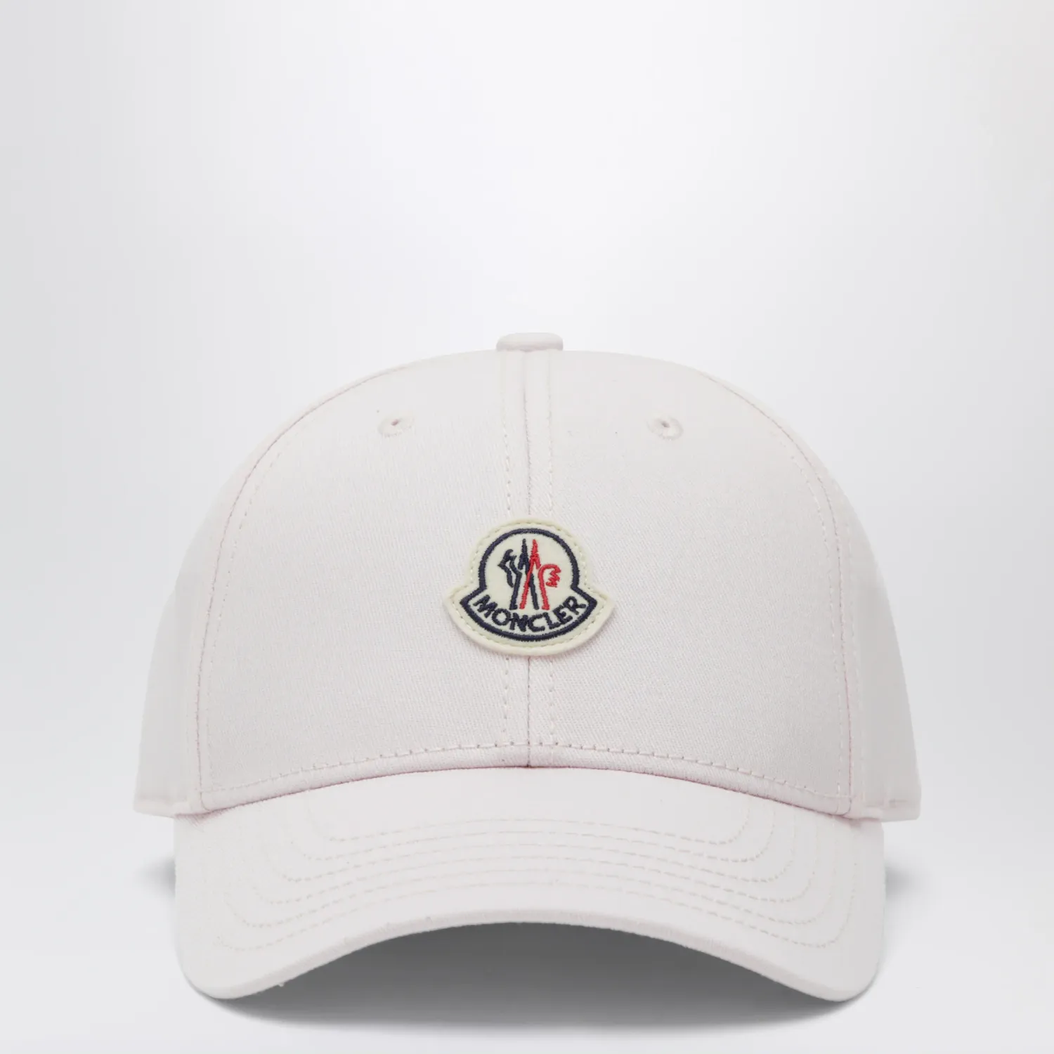 Moncler Pink baseball cap with logo patch