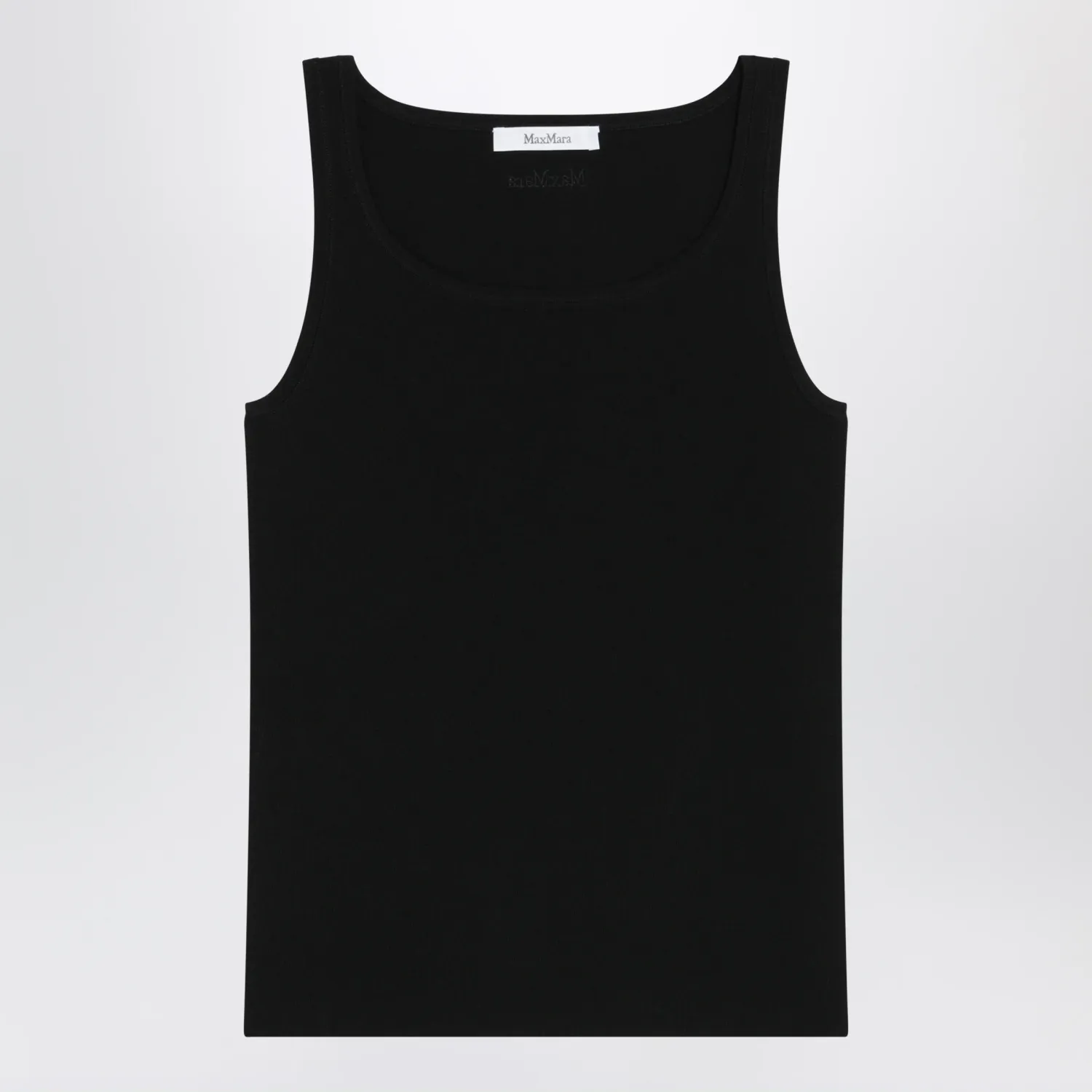 Max Mara Sleeveless viscose crêpe knit top in black