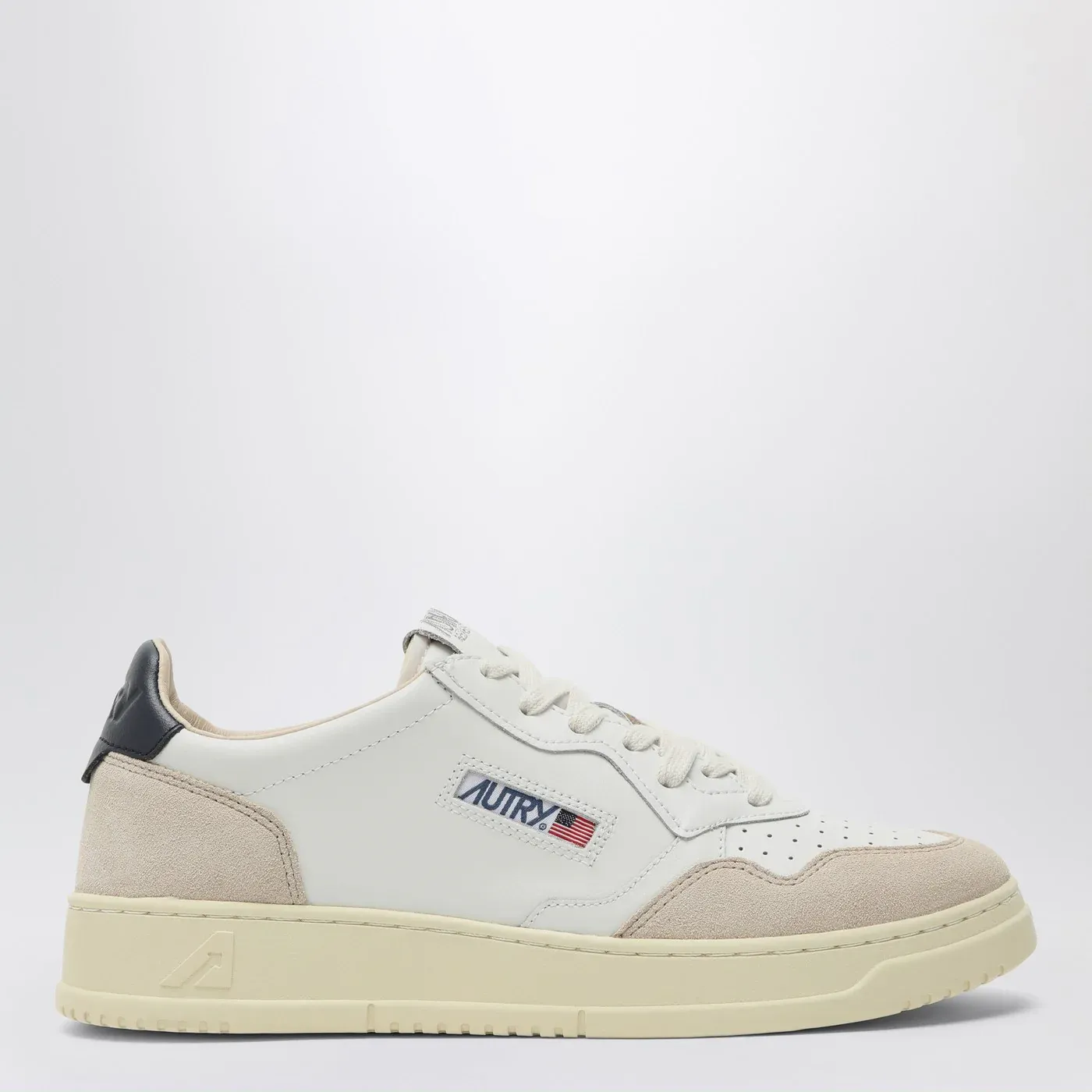 AUTRY Medalist white/blue leather trainer