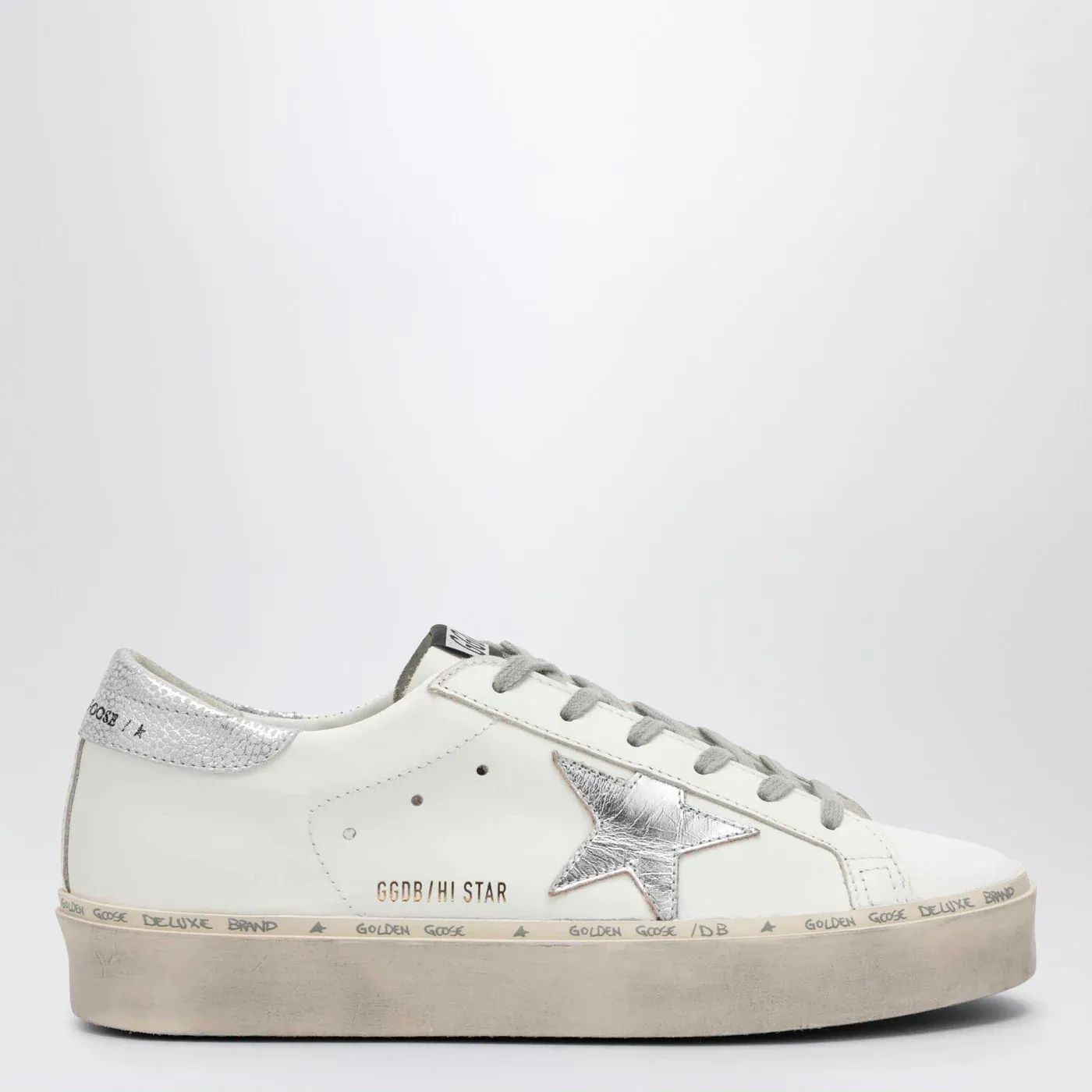 Golden Goose White/silver Hi-Star Sneakers