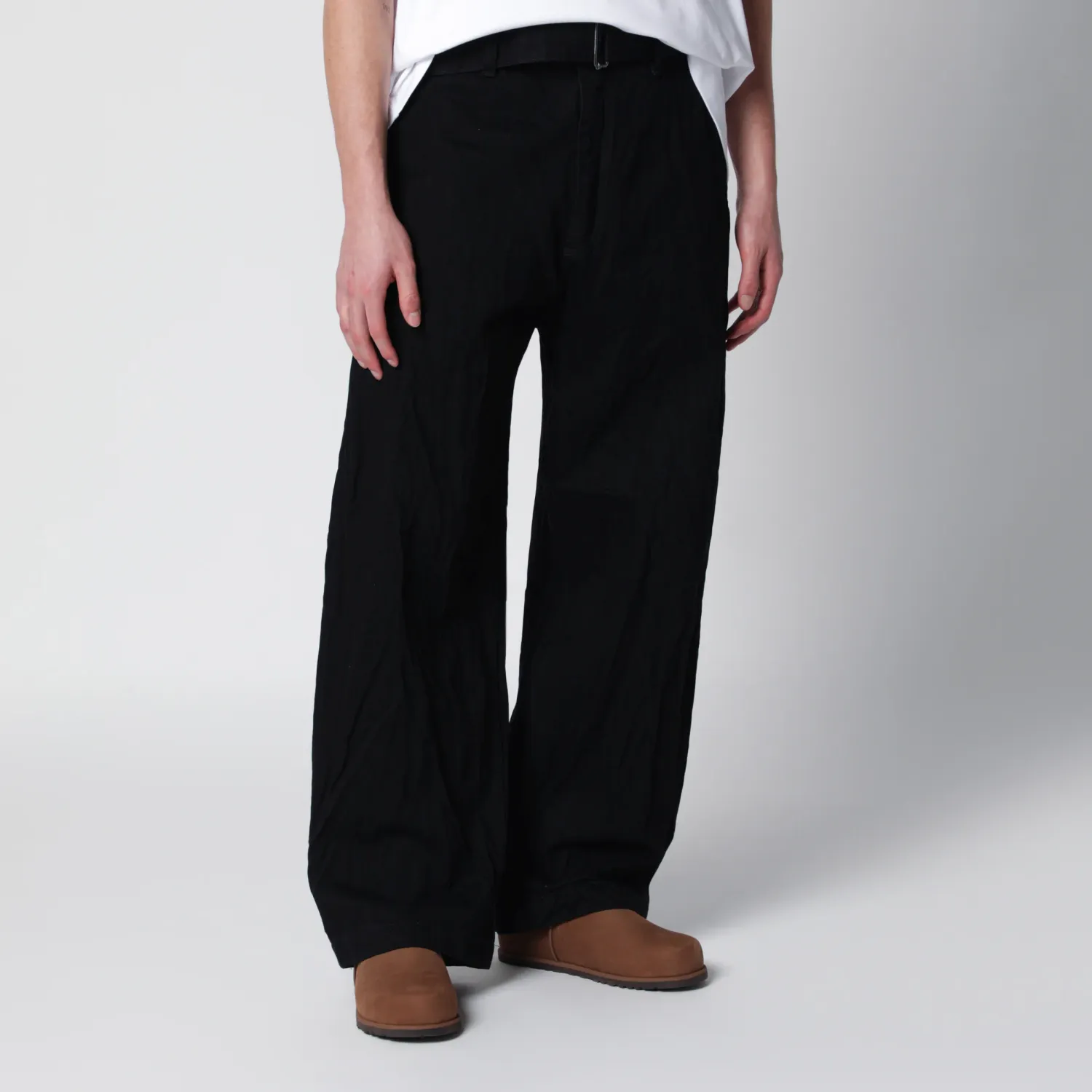 STUDIO NICHOLSON Now mid-rise jeans in black cotton denim