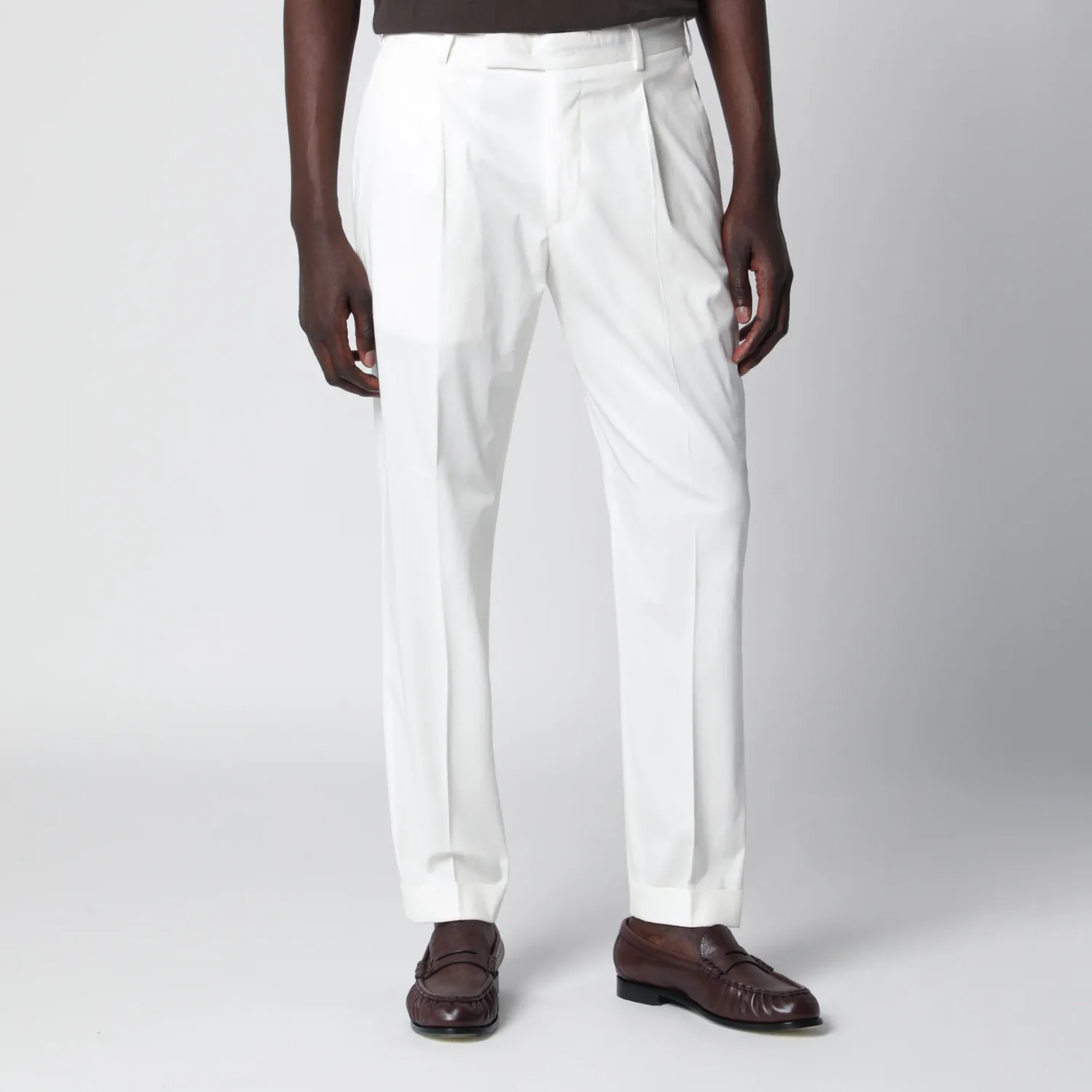 PT Torino White cotton trousers