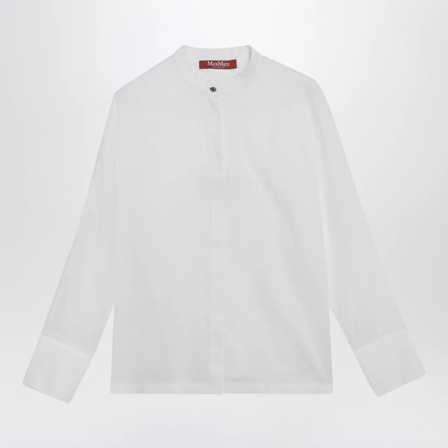 Max Mara Studio Baldili ramie canvas shirt in white