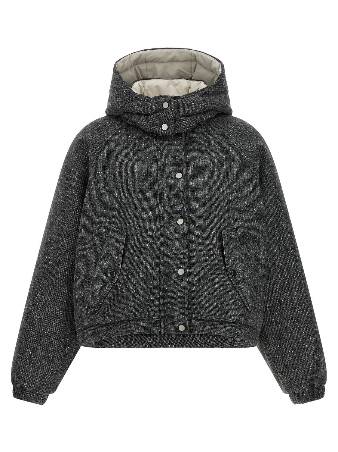 Brunello Cucinelli Shiny Zipper Pull Down Jacket