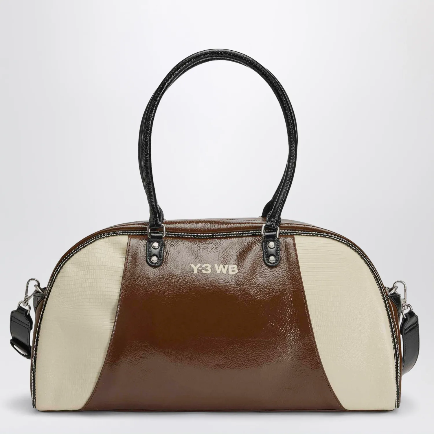 adidas by Wales Bonner Y-3 Brown/cream white leather bag with logo