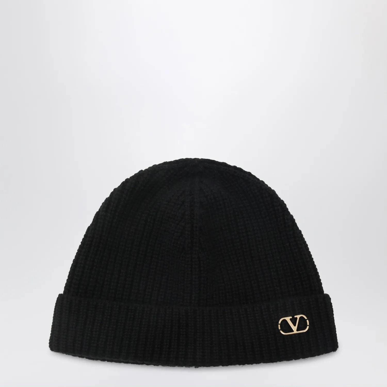 Valentino Garavani Black Vlogo Signature cashmere beanie