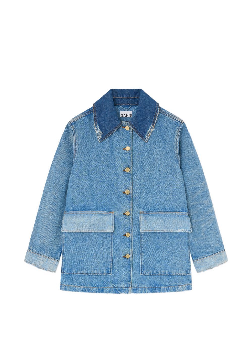 GANNI Coats Blue