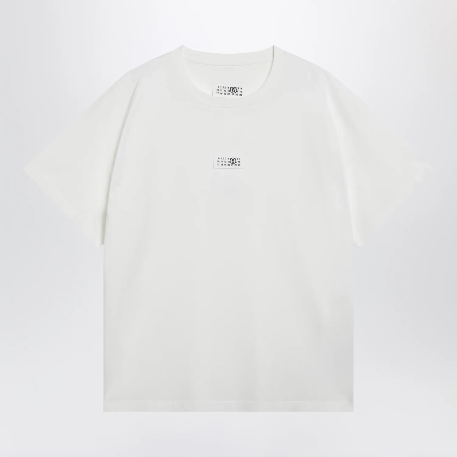 MM6 Maison Margiela White cotton T-shirt with Numeric logo