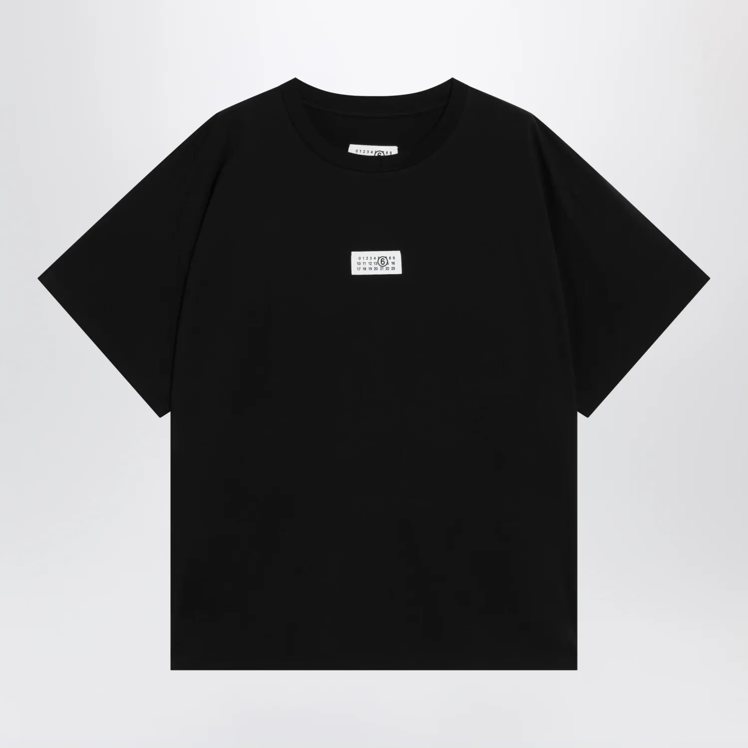 MM6 Maison Margiela Black cotton T-shirt with Numeric logo