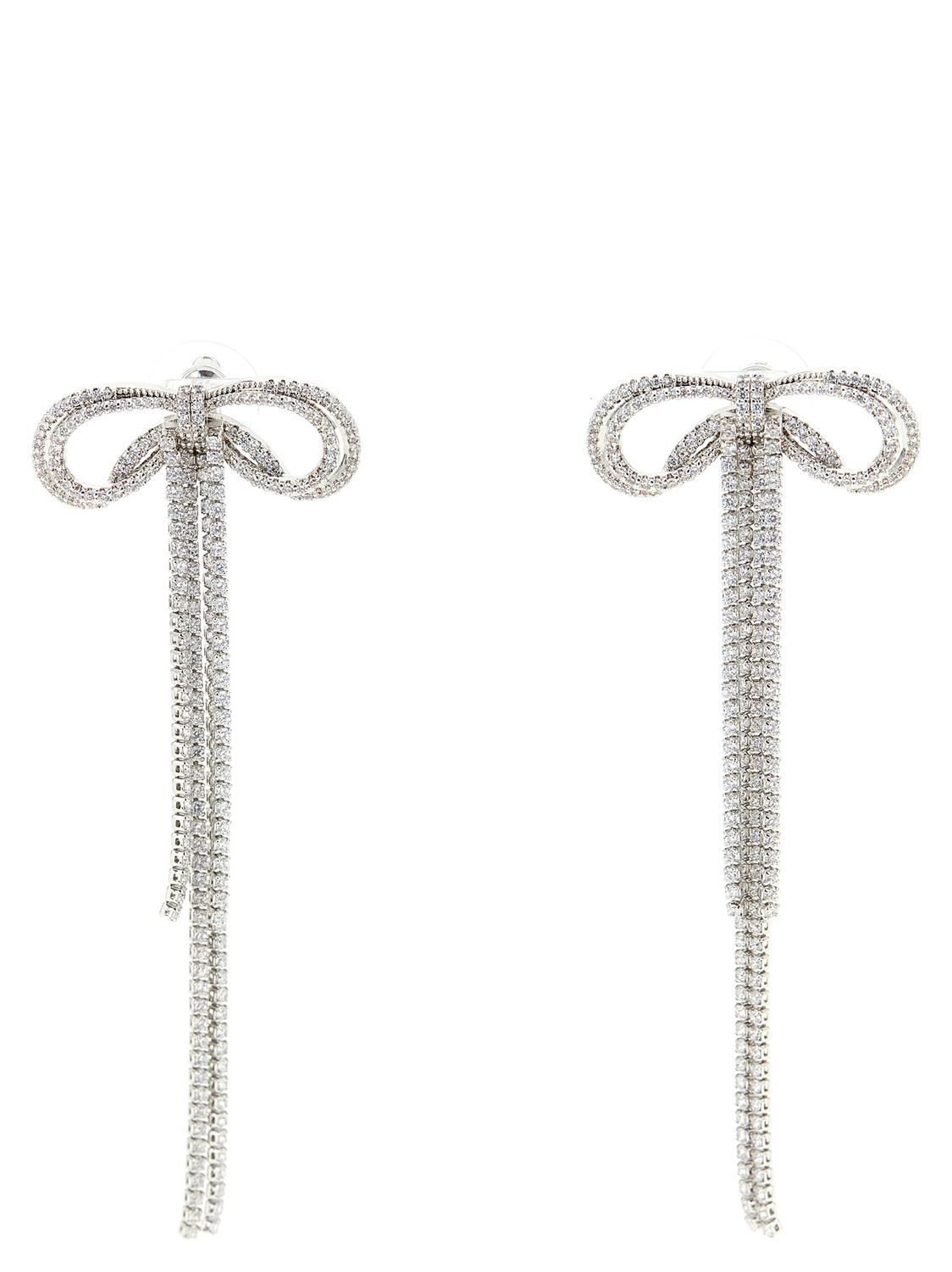 Self-Portrait Double Crystal Bow Earrings