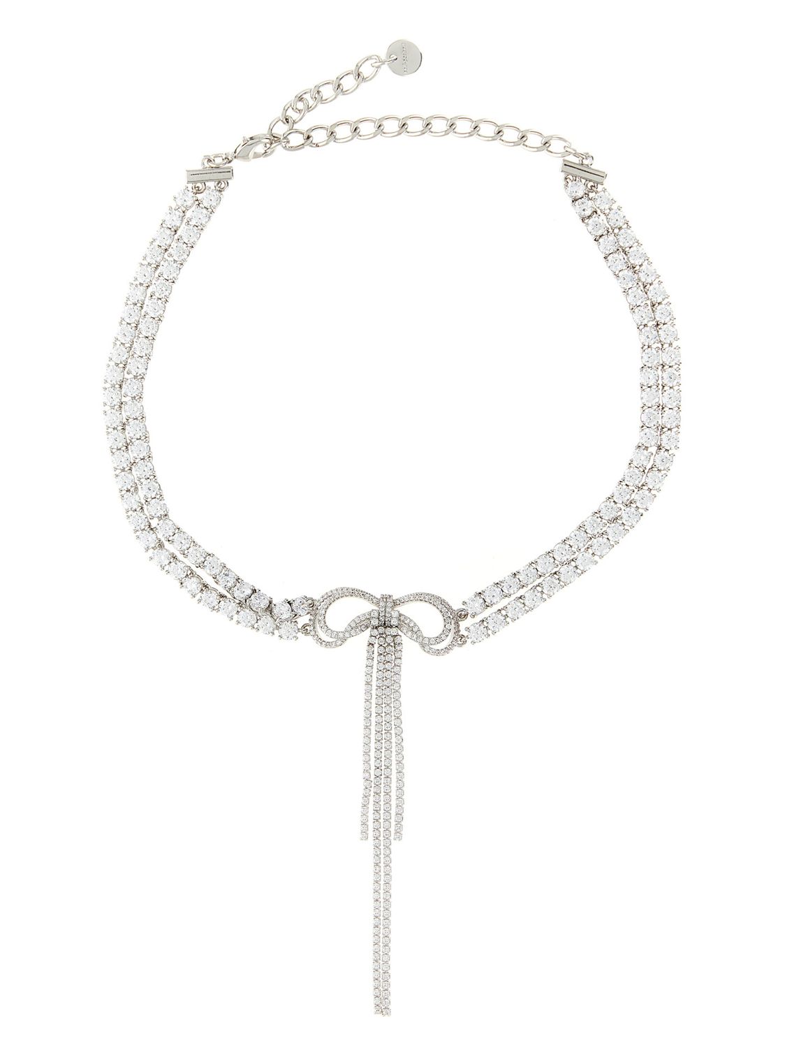 Self-Portrait Double Crystal Bow Necklace