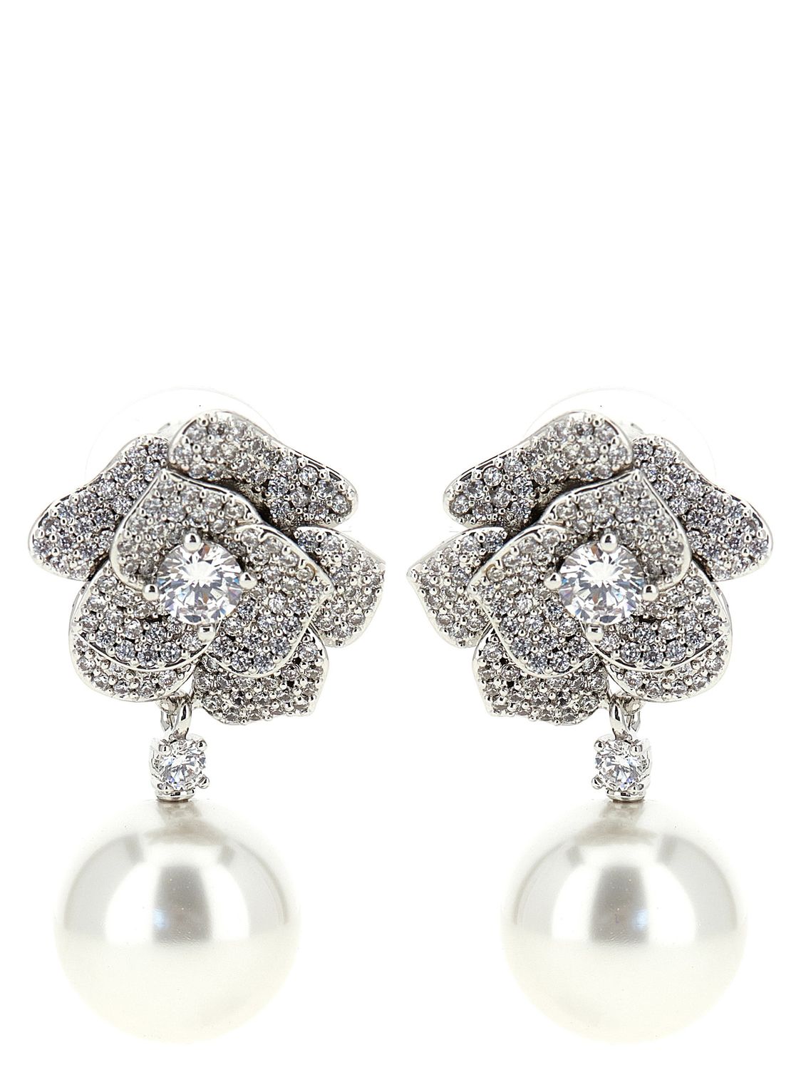 Self-Portrait Mini Crystal Flower Pearl Earrings