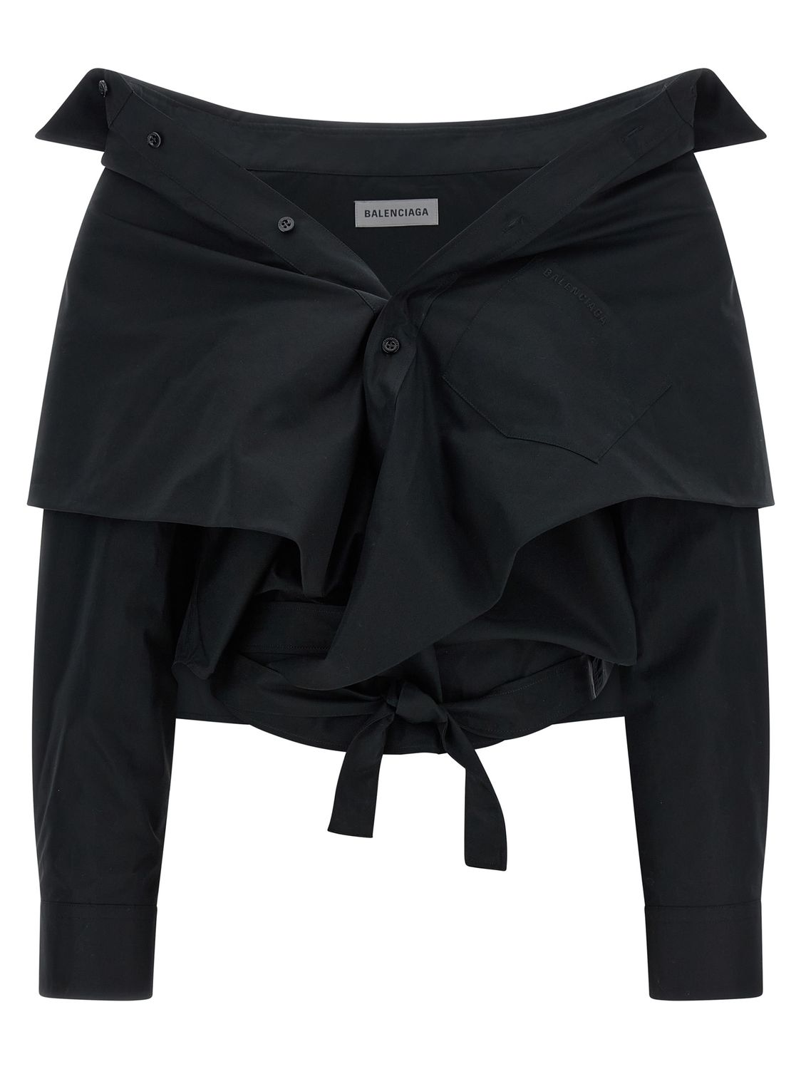 Balenciaga Crop Shirt Off The Shoulder