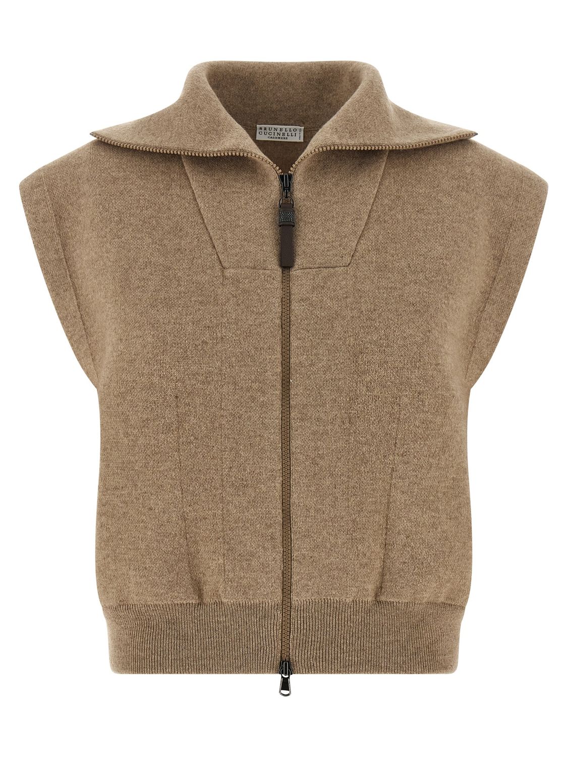 Brunello Cucinelli Shiny Zipper Pull Vest