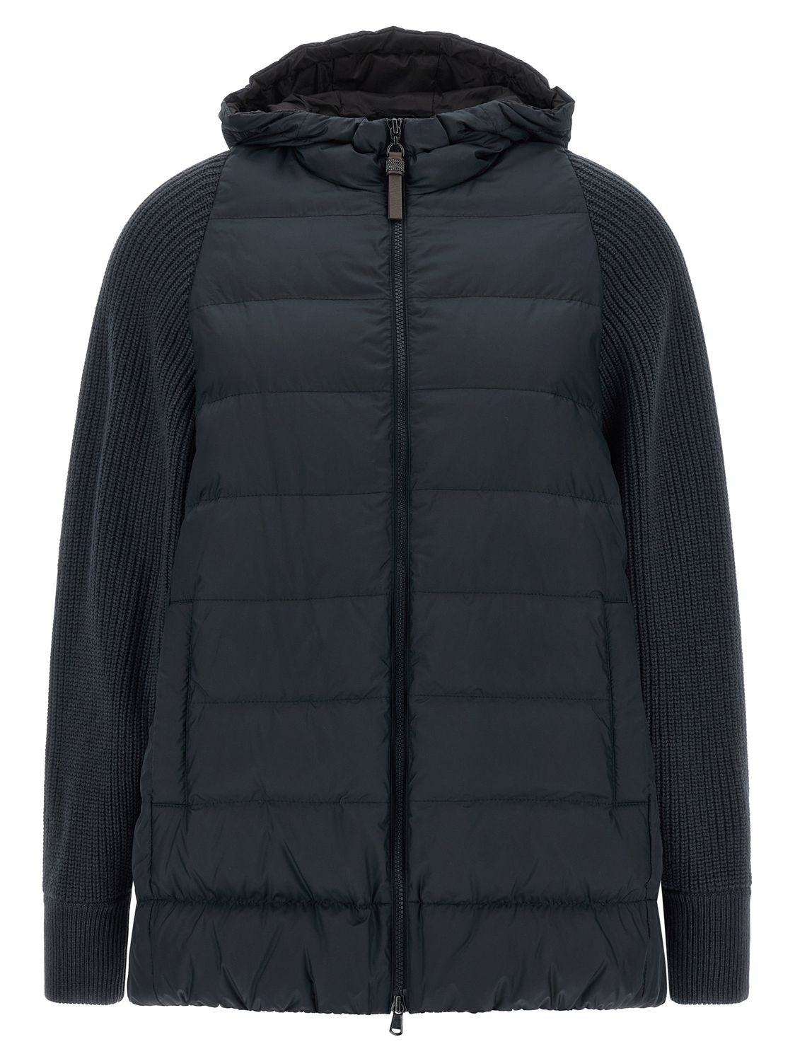 Brunello Cucinelli Shiny Zipper Pull Down Jacket