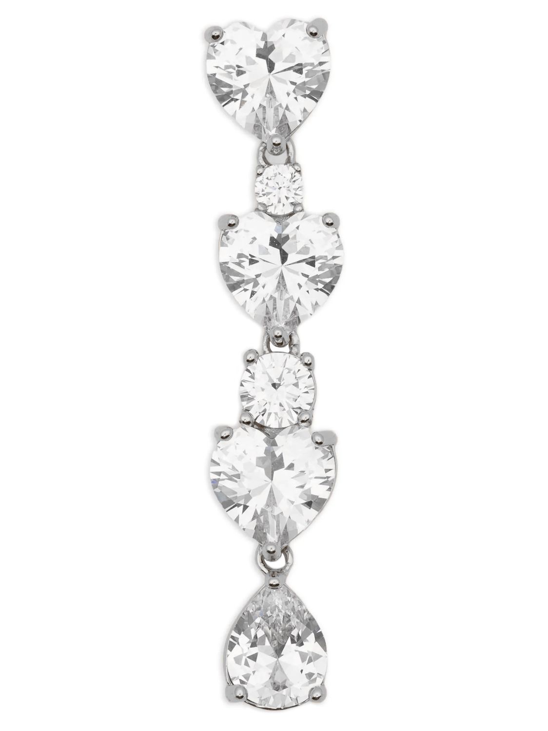 Self-Portrait Crystal Heart Tiered Earrings