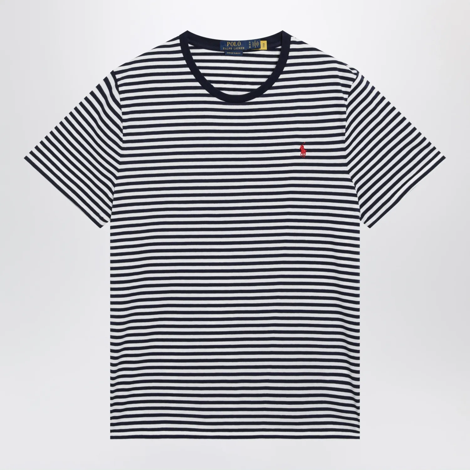Polo Ralph Lauren White/Navy striped Custom Slim-Fit T-shirt