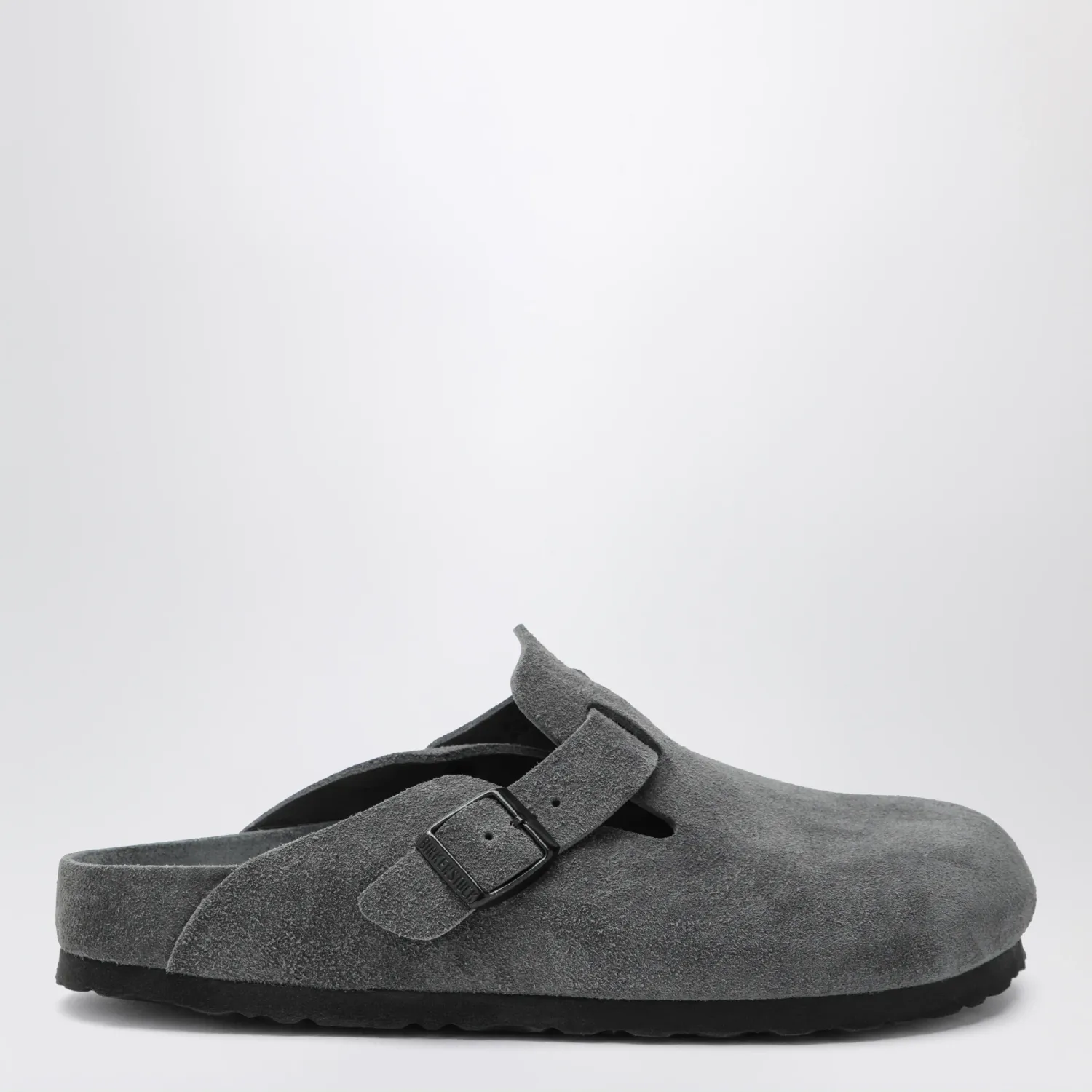 Birkenstock Boston suede clogs in charcoal