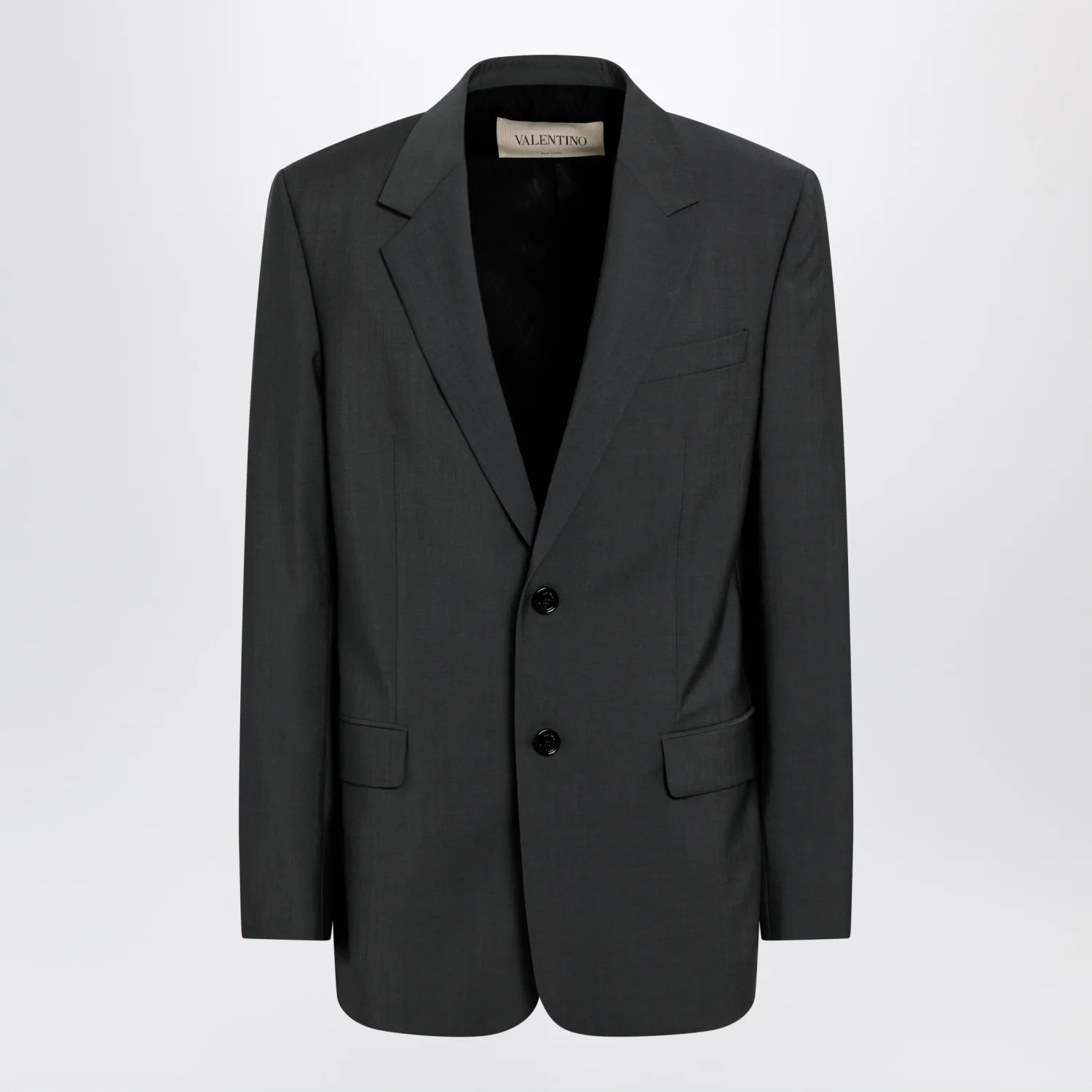 Valentino Single-breasted wool and mohair jacket in black