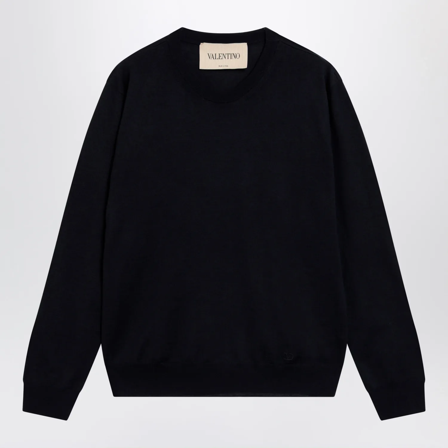 Valentino Navy blue wool crewneck sweater