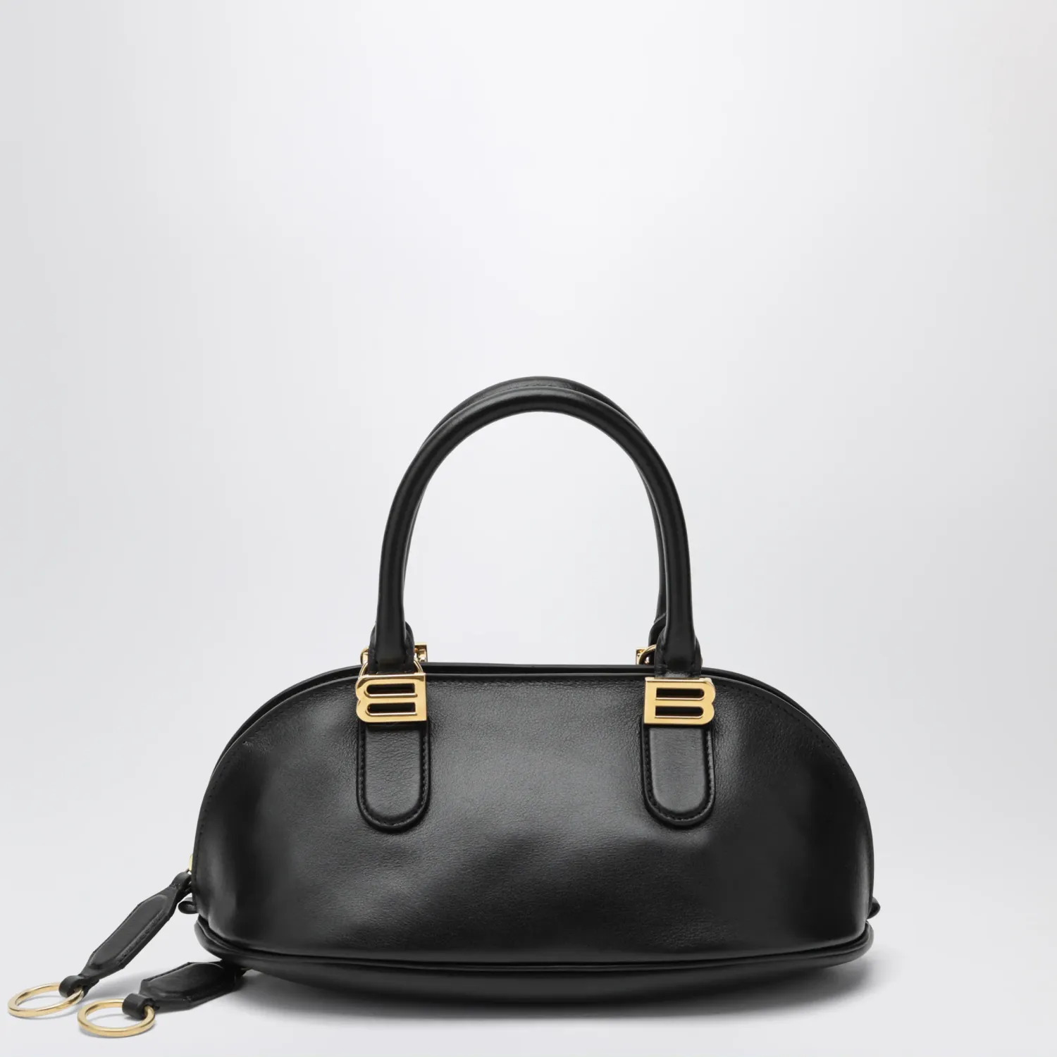 Balenciaga Bolero Mini bowling bag in black leather