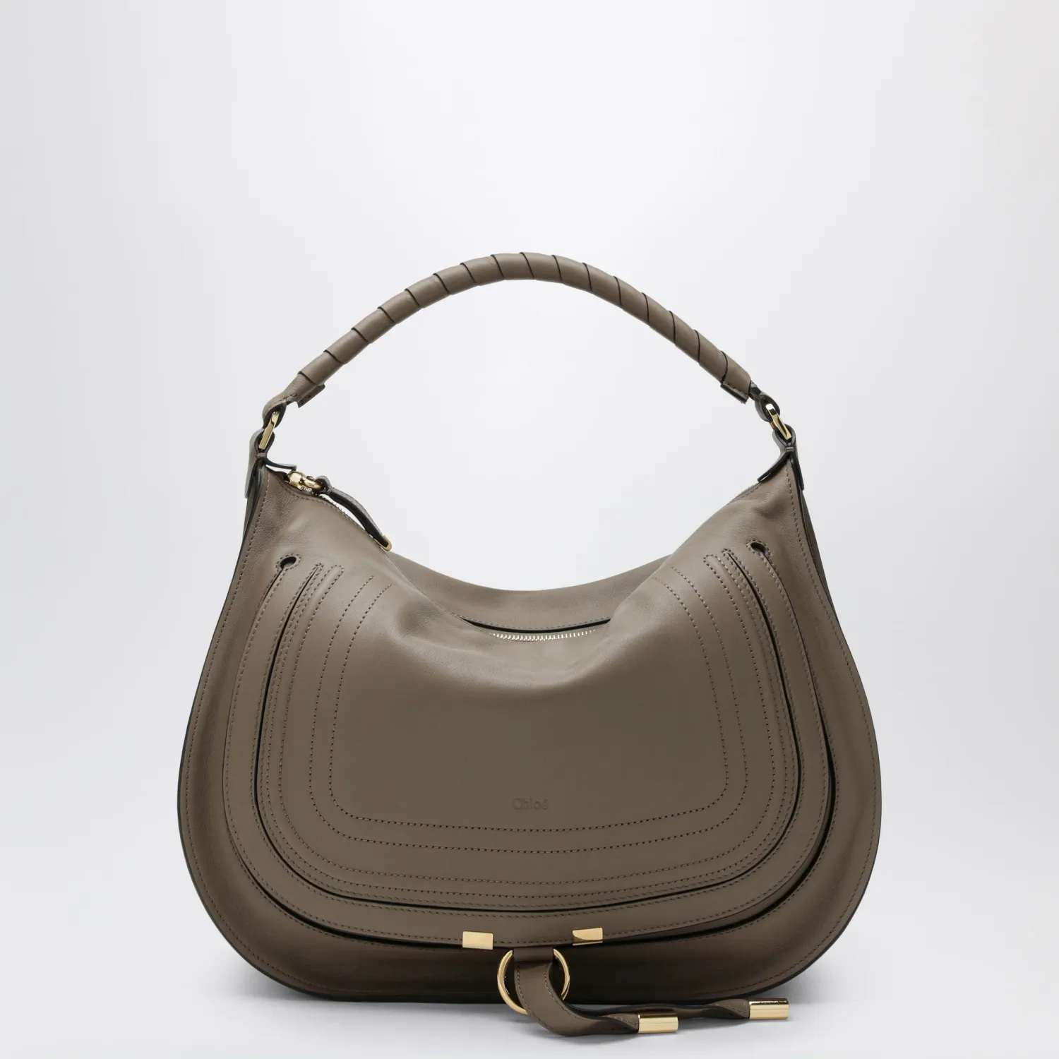 Chloé Taupe Marcie shoulder bag in leather
