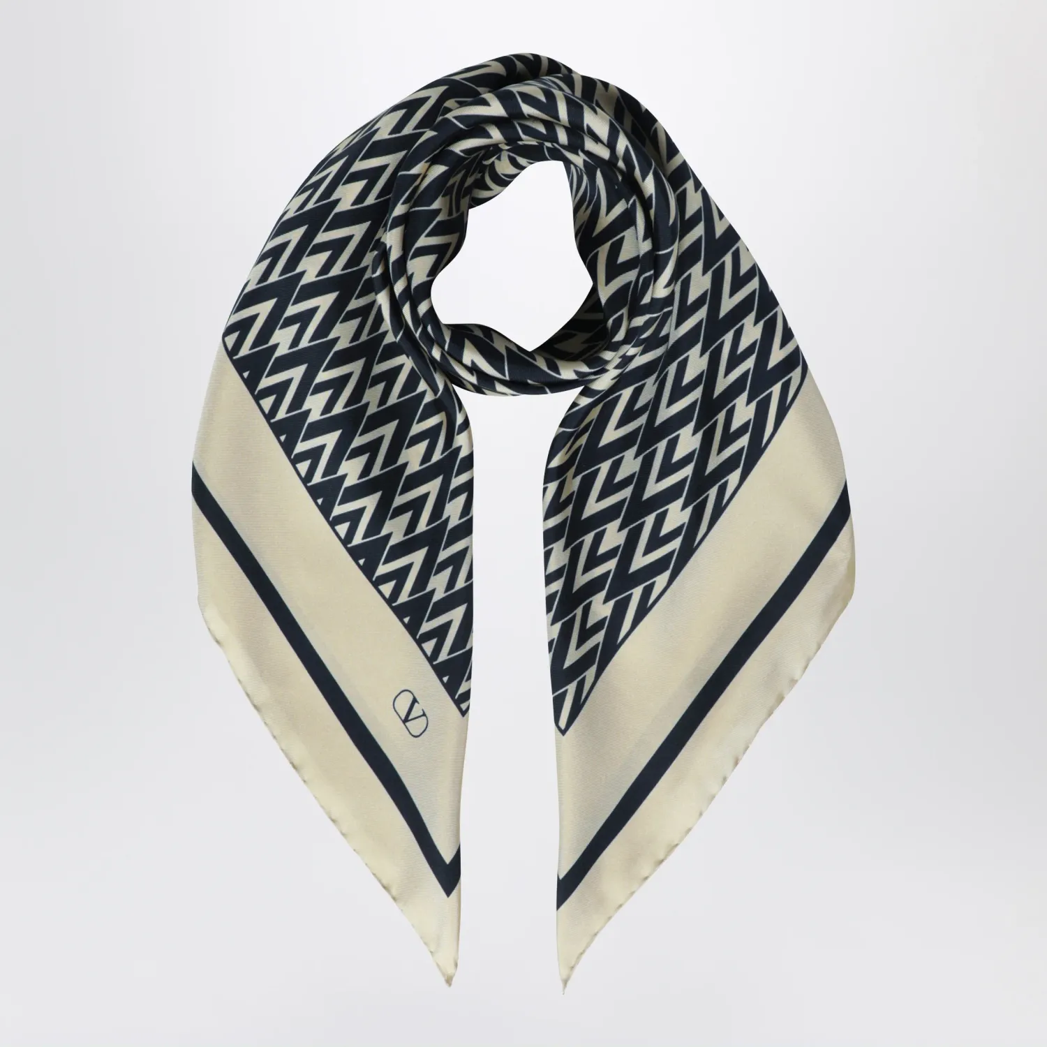 Valentino Toute La V silk scarf