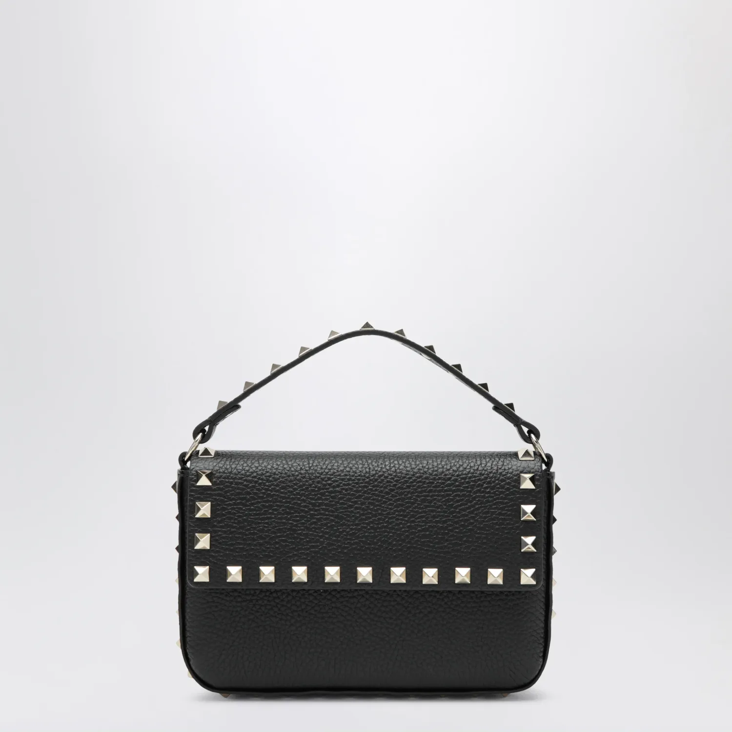Valentino Garavani Rockstud pouch in grained calfskin leather, black