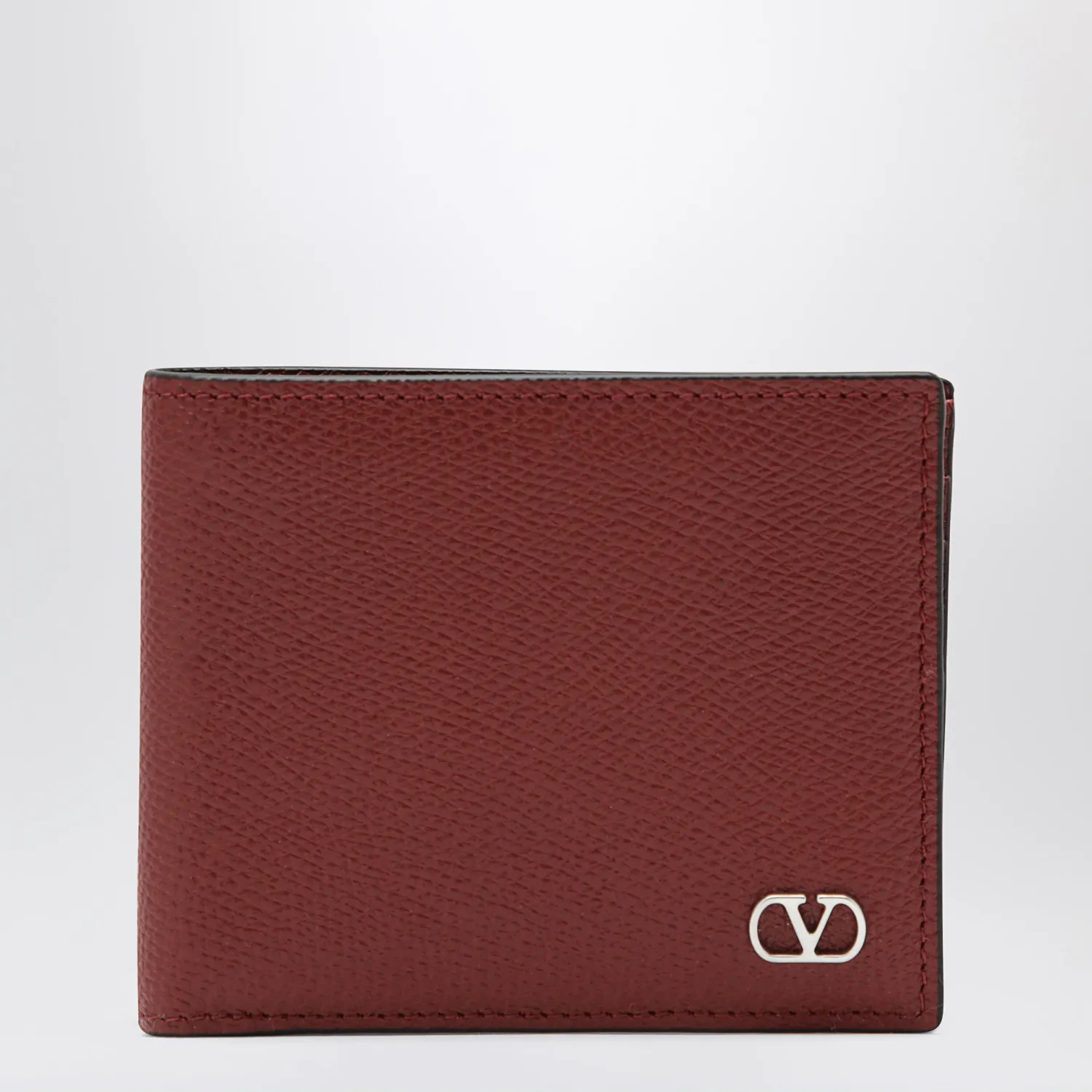 Valentino Dark red Vlogo Signature bi-fold wallet