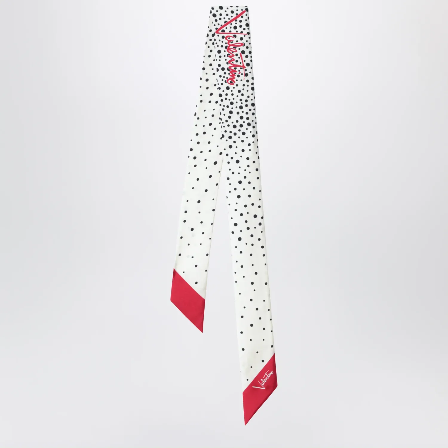 Valentino Garavani Little Stars Starry bandeau scarf in silk, vanilla red