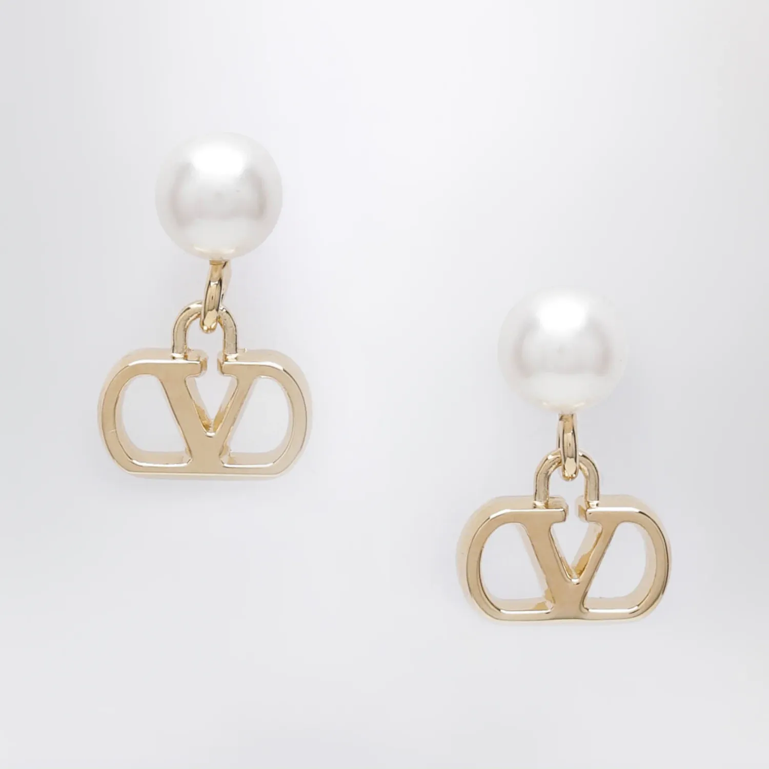 Valentino Garavani Gold-tone VLogo Signature earrings with pearl