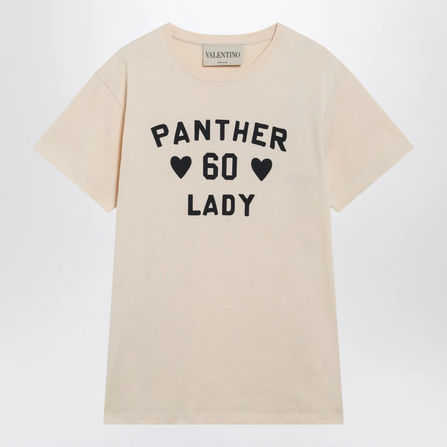Valentino Panther Lady cotton jersey T-shirt in birch/black