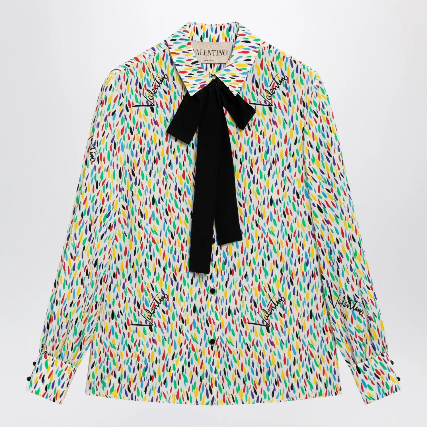 Valentino Multicolored silk blouse with lavallière