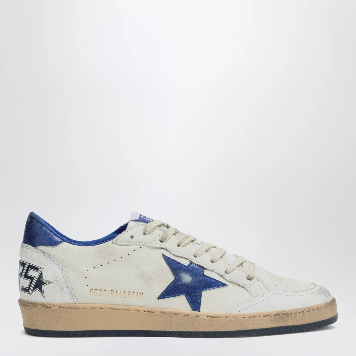 Golden Goose White/metallic blue Ballstar sneakers